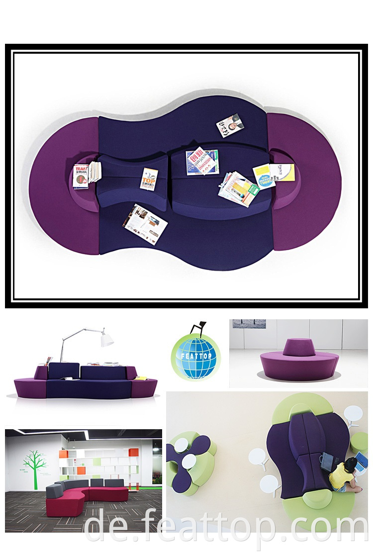 Neuestes Design moderne bunte Büro -Lounge wartendes Sofa -Set